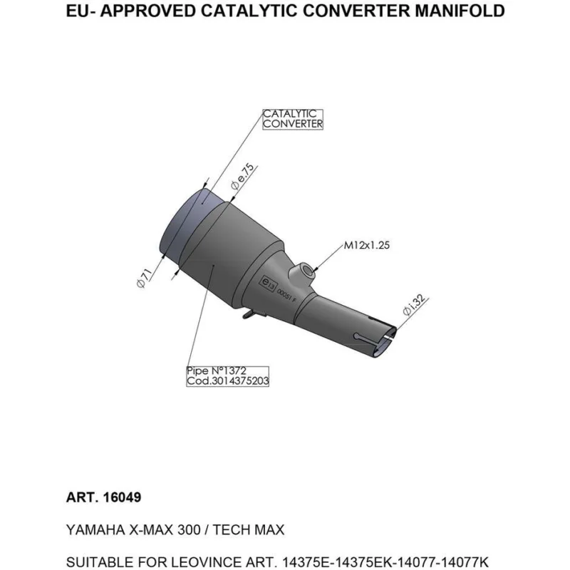 Compra Adesso Catalytic Converter Manifold Leovince 16049 Specific For YAMAHA X-MAX300/Tech Max (21-24)