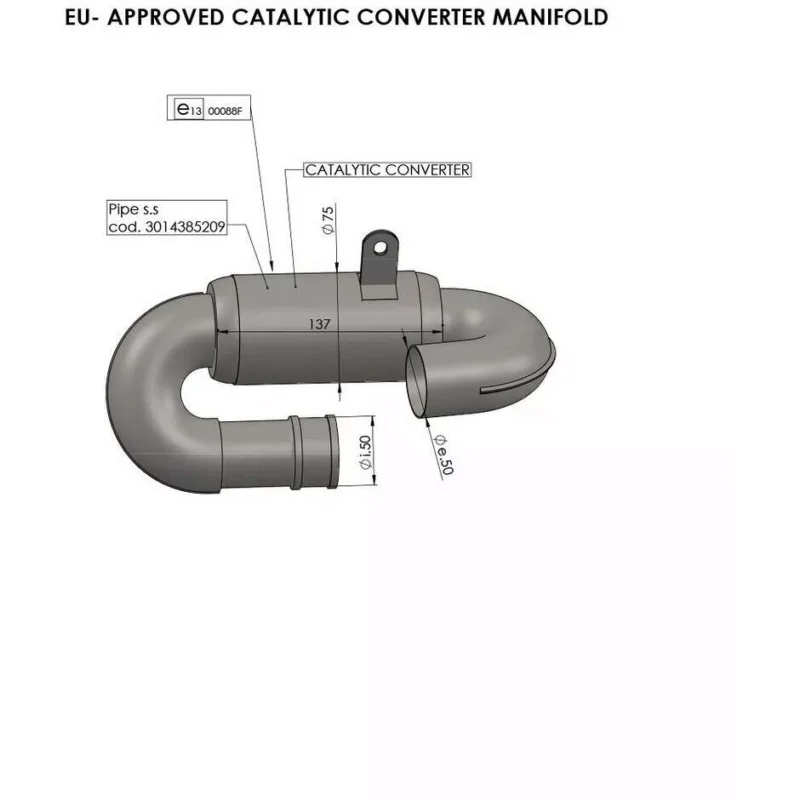 Catalytic Converter Manifold Leovince 16055 Specific For TRIUMPH Tiger Sport660 ABS (22-25); Trident660 ABS (21-24) Non Perdere