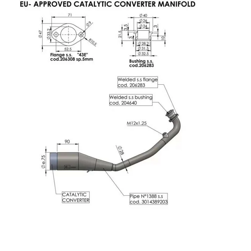 Catalytic Converter Manifold Leovince 16056 Specific For HONDA PCX125 ABS (21-24) Spedito Oggi