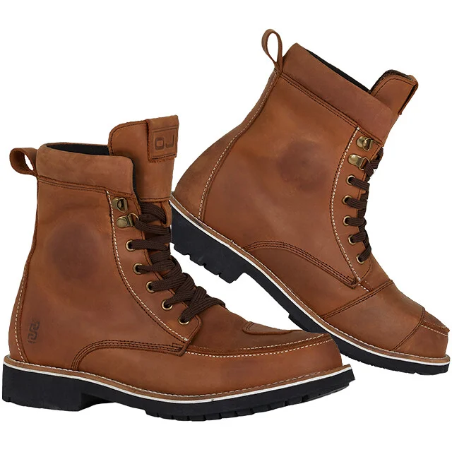 Certified Leather Motorcycle Boots Oj Atmosphere B015 MISSION Brown Miglior Prezzo