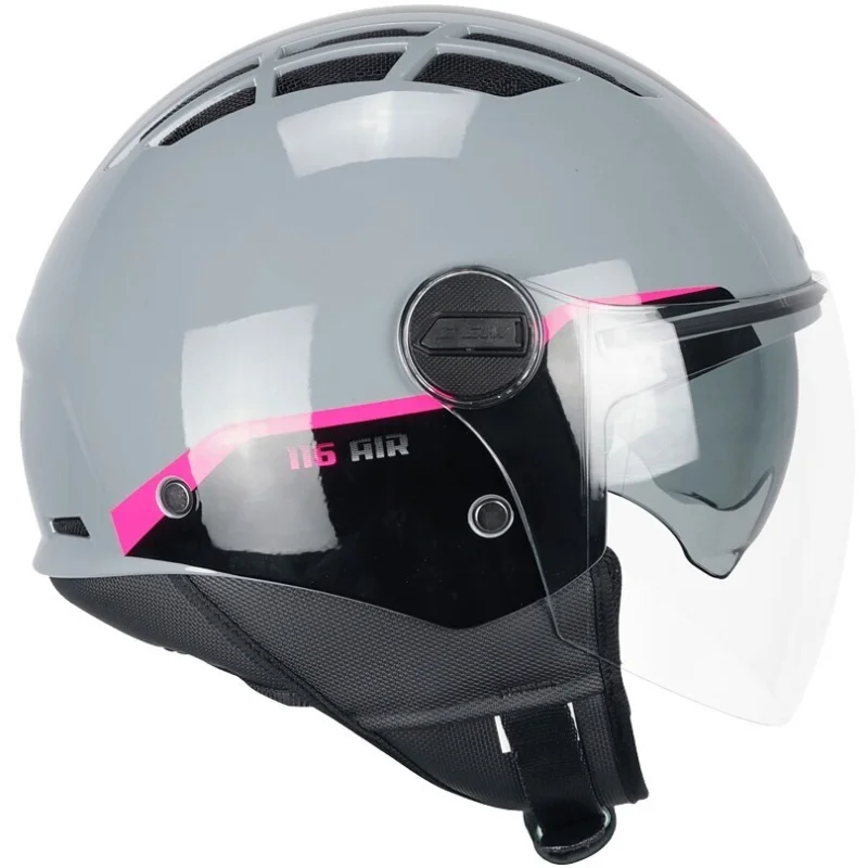 CGM 116G AIR BICO Jet Motorcycle Helmet Fluo Gray Fuchsia Scelto Dai Clienti
