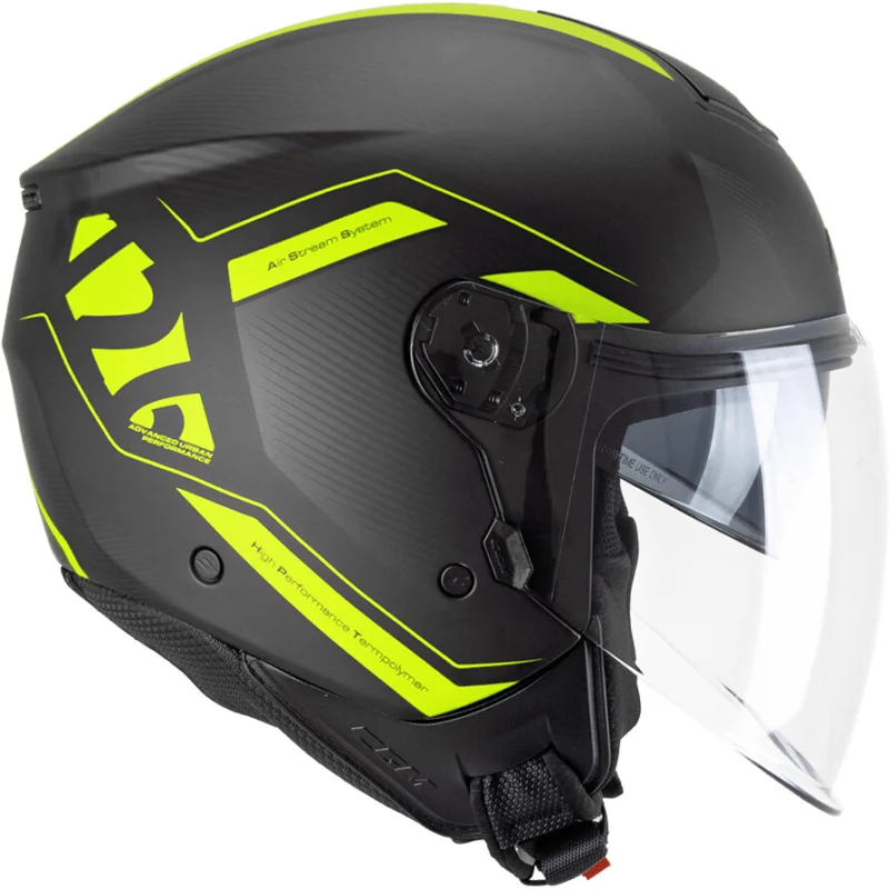CGM 126G IPE CITY Jet Motorcycle Helmet Black Fluorescent Yellow Matte Prezzo Scontato