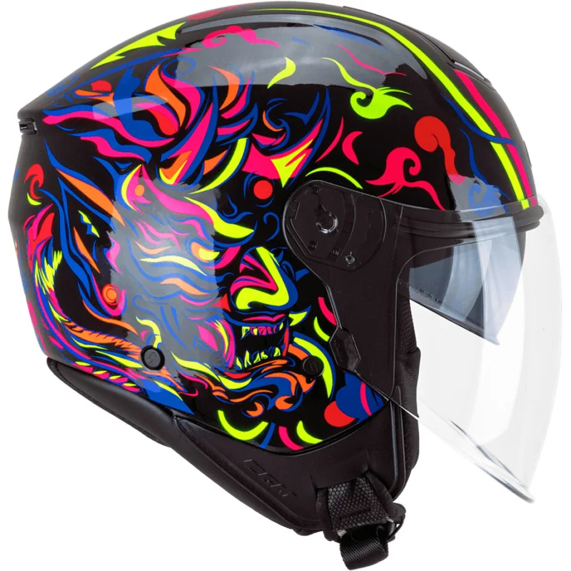 Quantità Limitata CGM 126S IPE DEMON Jet Motorcycle Helmet Black Blue Red Yellow