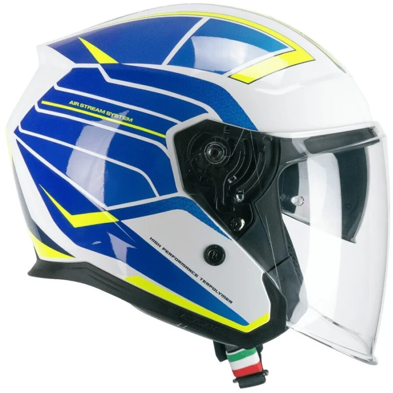Nuova Collezione CGM 136S RNA RACE Jet Motorcycle Helmet Blue Fluorescent Yellow