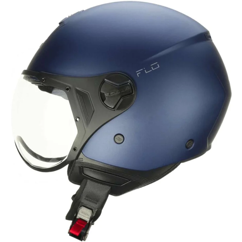 CGM 167A FLO MONO Jet Motorcycle Helmet Matt Blue - Shaped Visor Prezzo Di Fabbrica