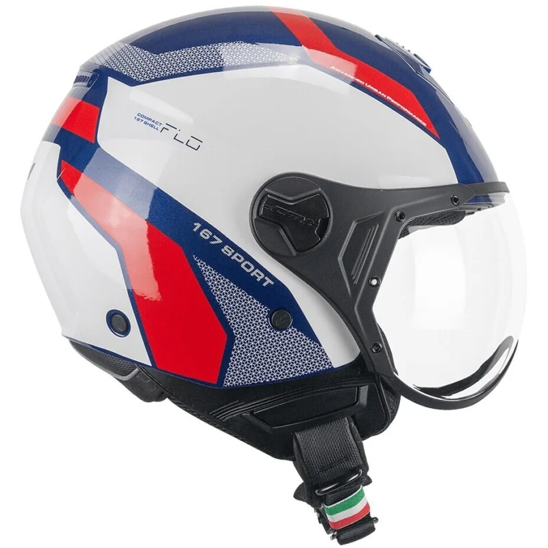 Compra Online CGM 167D FLO SPORT Jet Motorcycle Helmet Blue White Red Shaped