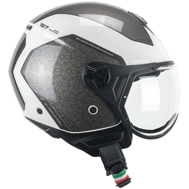 CGM 167L FLO BICO White Grey Jet Motorcycle Helmet Shaped Consegna Rapida