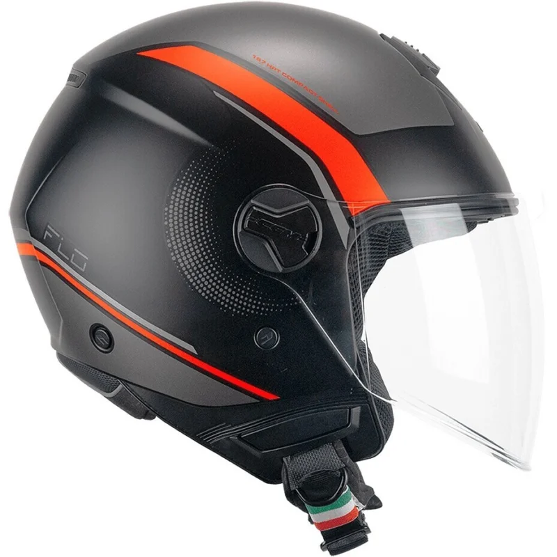 CGM 167M FLO DOT Jet Motorcycle Helmet Black Orange Fluorescent Matt Long Scelto Dai Clienti