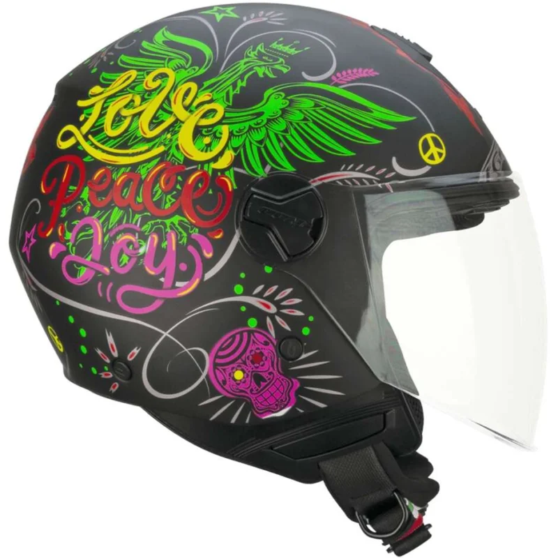Prezzo Scontato CGM 167S FLO JOY Jet Motorcycle Helmet Matt Black - Long Visor