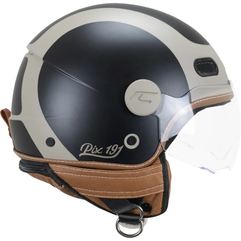 Subito Disponibile CGM 191G PIX SPRINT Jet Motorcycle Helmet Beige Black Matt Shaped