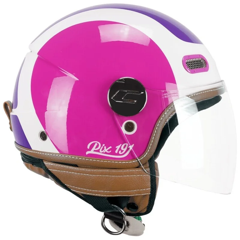 CGM 191G PIX SPRINT Long Fluo Purple Fuchsia Motorcycle Jet Helmet Offerta Speciale