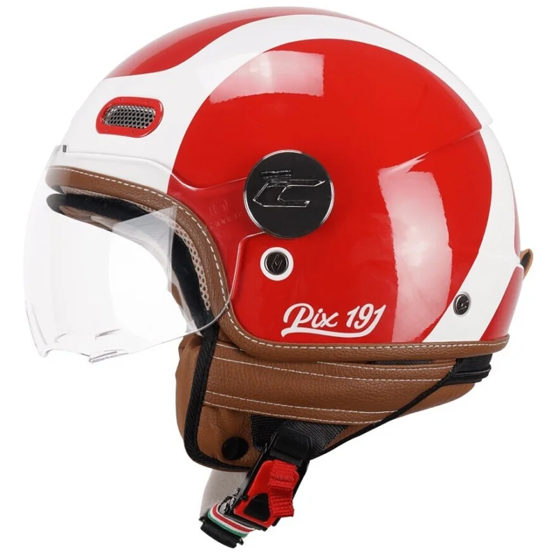 CGM 191G PIX SPRINT Red White Molded Jet Motorcycle Helmet Soddisfatti O Rimborsati