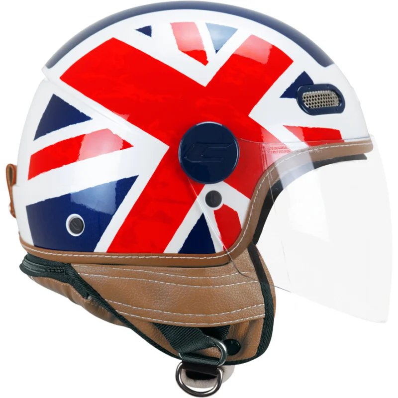 CGM 191K PIX UK Jet Motorcycle Helmet White Blue Red long Ultime Pezzi
