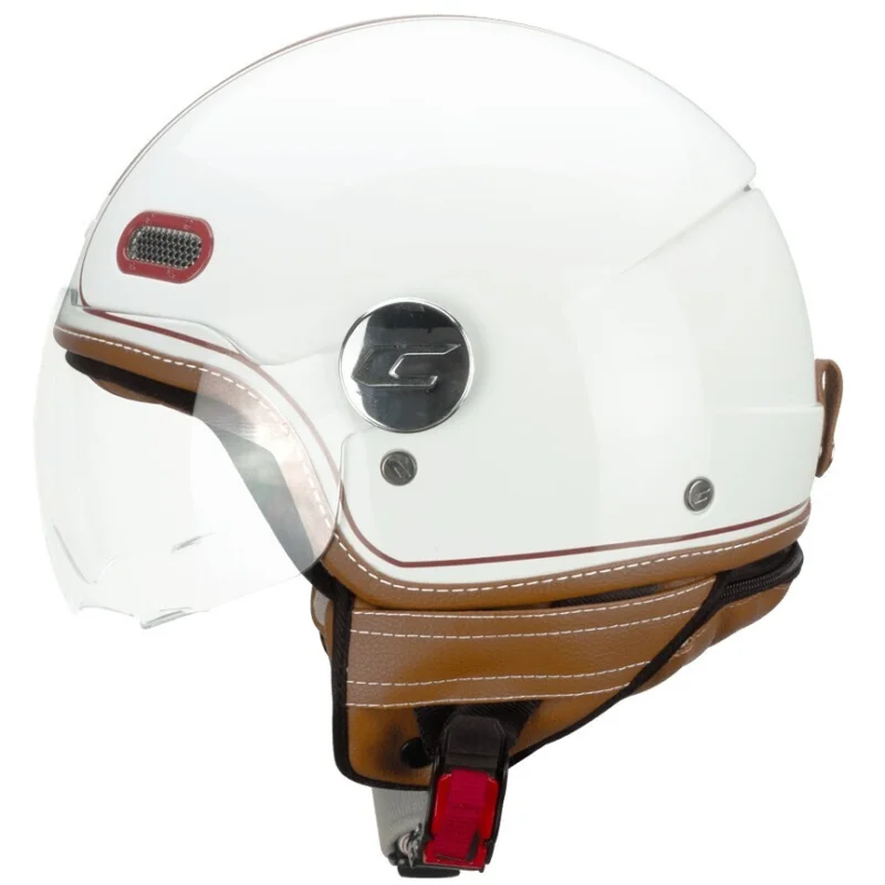 CGM 191V PIX VINTAGE White Bordeaux Jet Motorcycle Helmet Di Tendenza