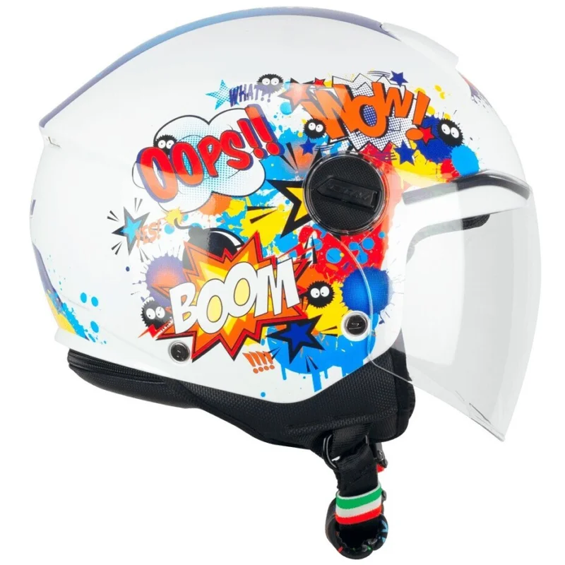 CGM 261g MINI COMICS Child Jet Motorcycle Helmet Blue White Professionale