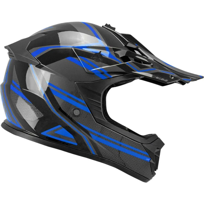 CGM 267G DIRT-X FURY Kids Cross Motorcycle Helmet Black Grey Blue Promozione Esclusiva