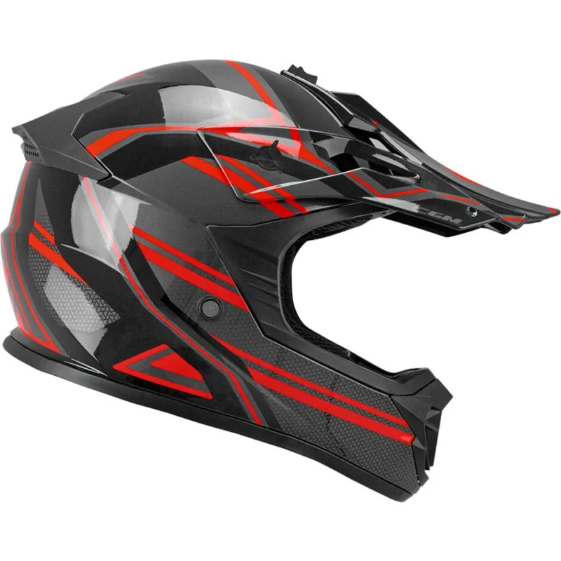 CGM 267G DIRT-X FURY Kids Cross Motorcycle Helmet Black Grey Red Ultime Pezzi