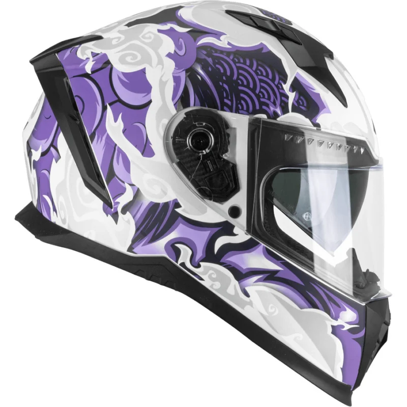 Direttamente Dal Produttore CGM 311F BLAST CLOUD Full Face Motorcycle Helmet, Matte White/Purple