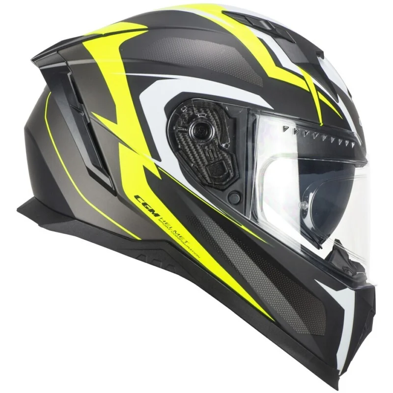 Direttamente Dal Produttore CGM 311G BLAST SPORT Integral Motorcycle Helmet Black Matt Fluo Yellow