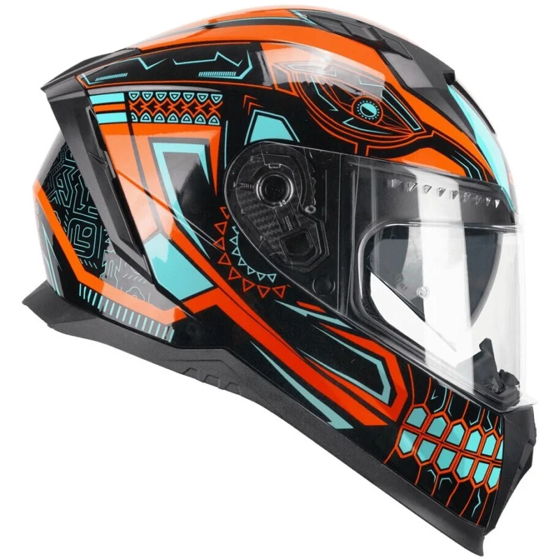 Più Venduto CGM 311M BLAST MAYA Full Face Motorcycle Helmet Black Orange Light Blue