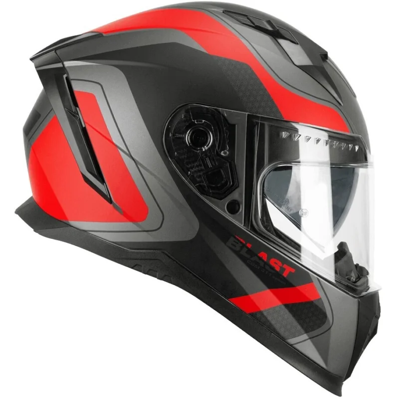 CGM 311R BLAST RACE Full Face Motorcycle Helmet Anthracite Red Matt Spedizione Gratuita