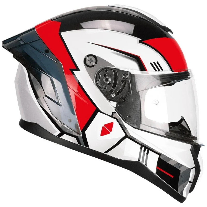 Nuovo Arrivo CGM 330S RIOT SPACE Full Face Motorcycle Helmet White Black Red