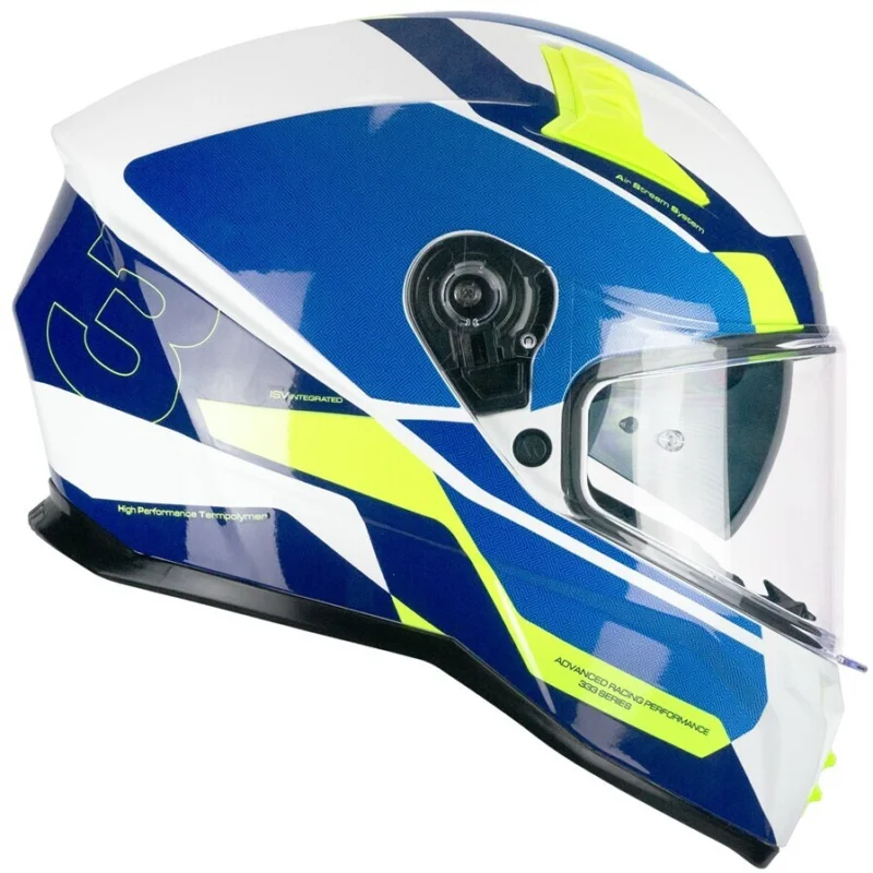 Pagamento Sicuro CGM 333G ONYX SPORT Full Face Motorcycle Helmet Blue Fluorescent Yellow
