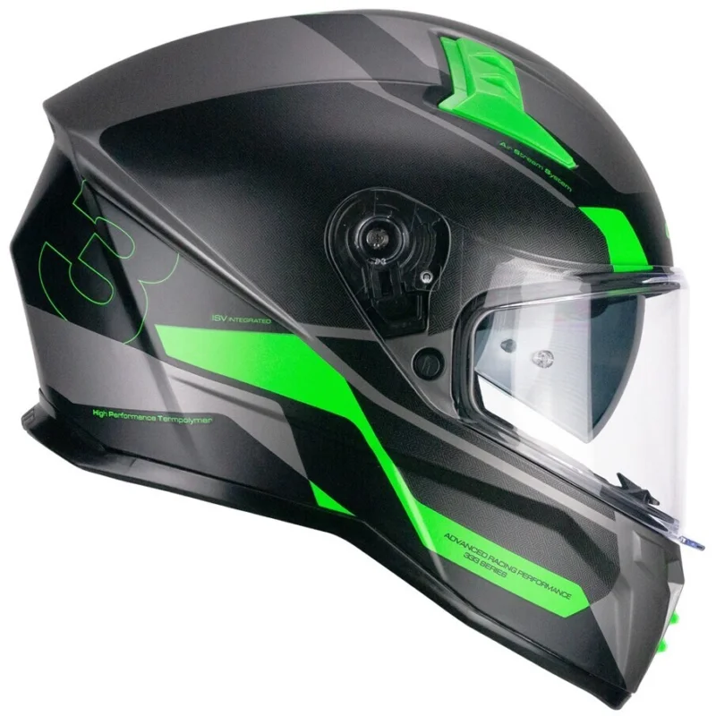 Ordina Subito CGM 333G ONYX SPORT Full Face Motorcycle Helmet Grey Green Fluorescent Matt