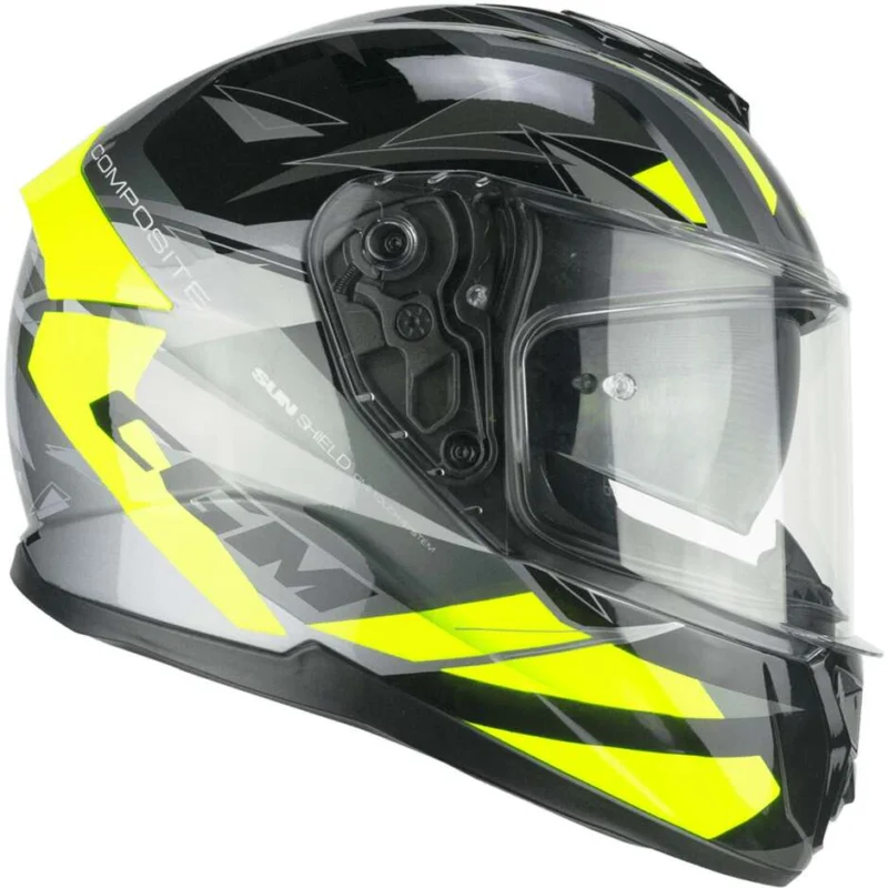 Spedizione Espresso CGM 360X KAD SPORT Integral Motorcycle Helmet Black Fluo Yellow