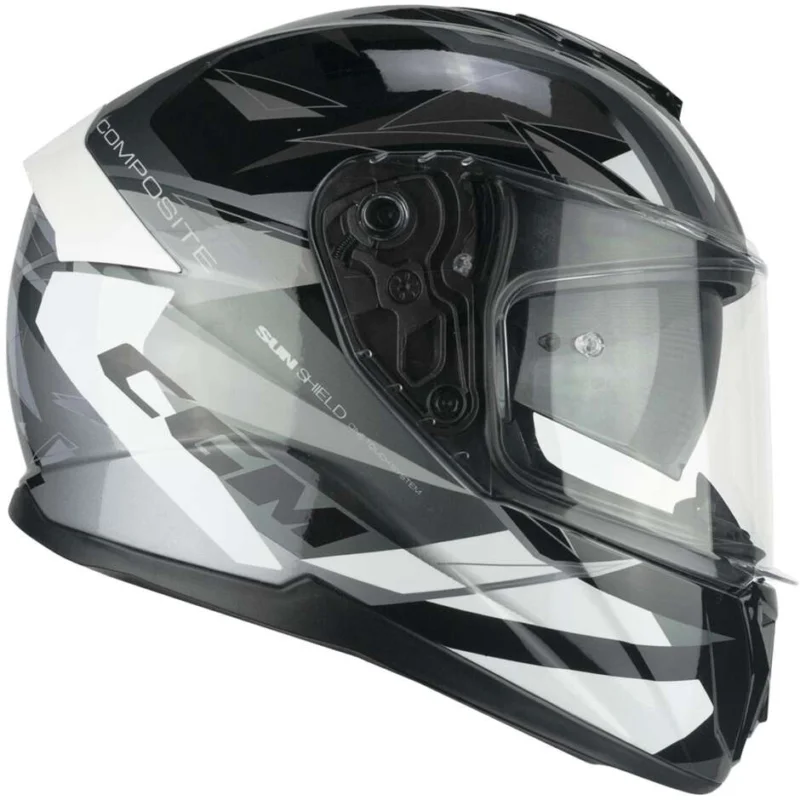 CGM 360X KAD SPORT Integral Motorcycle Helmet Black White Consegna Rapida
