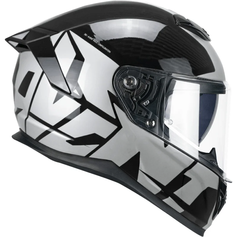 CGM 361T AVENT FIBER STREET Full Face Motorcycle Helmet Black Silver Direttamente Dal Produttore