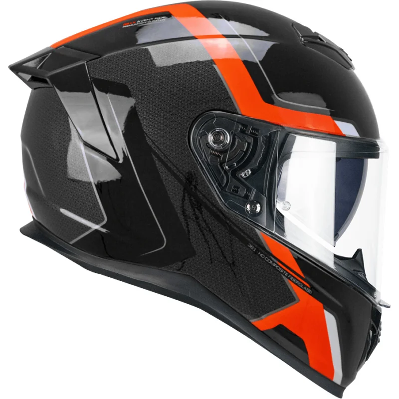 Prezzo Basso CGM 361X AVENT FIBRA RIDE Full Face Motorcycle Helmet Black Fluorescent Red