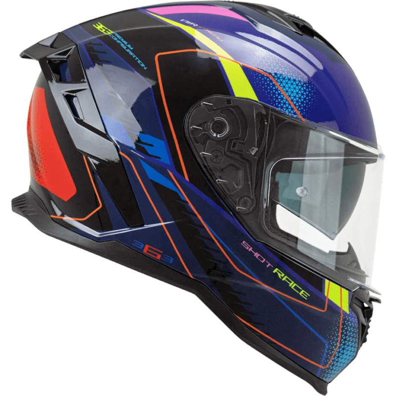 Reso Gratuito CGM 363G SHOT RACE Full Face Motorcycle Helmet Blue Purple Red