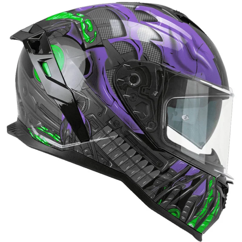 A Buon Prezzo CGM 363 SHOT Villain Full Face Motorcycle Helmet Black Purple