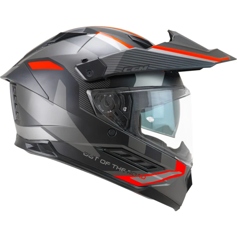 Promozione Esclusiva CGM 366G DUAL RANGER Full Face Motorcycle Helmet Black Fluorescent Red Matte