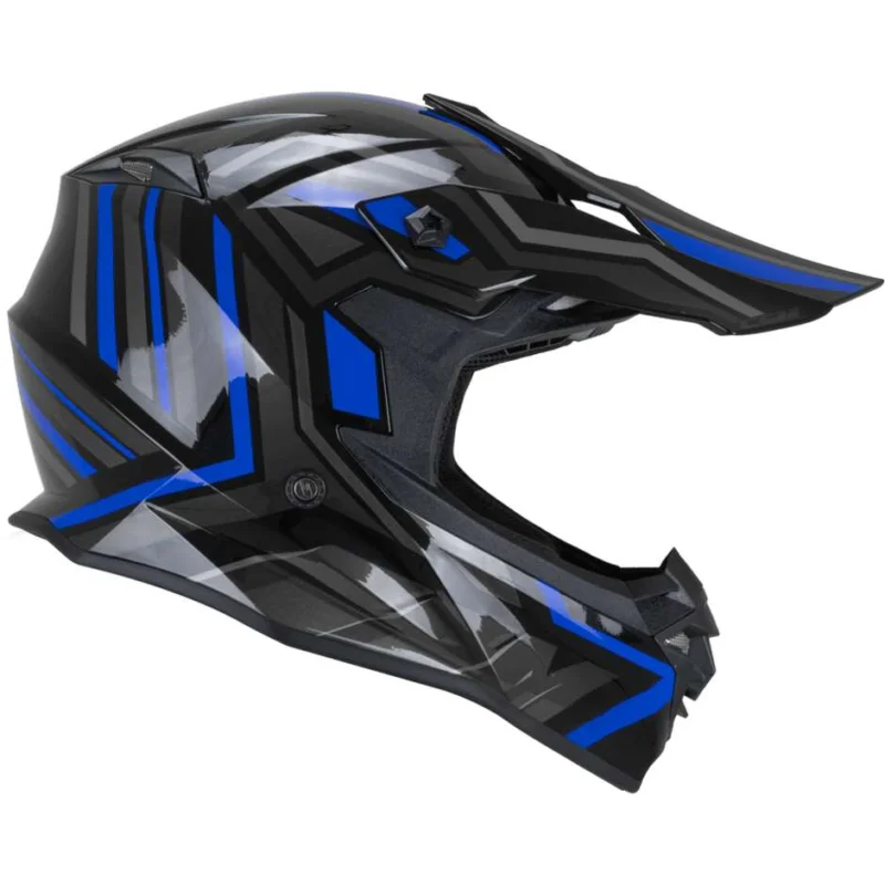 Spedizione Gratuita CGM 367G MUD-X FURY Full Face Motorcycle Helmet Black Grey Blue