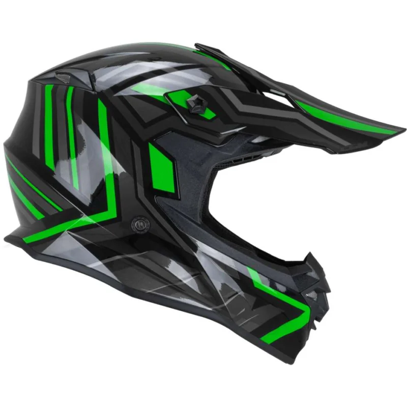 CGM 367G MUD-X FURY Full Face Motorcycle Helmet Black Grey Green Quantità Limitata