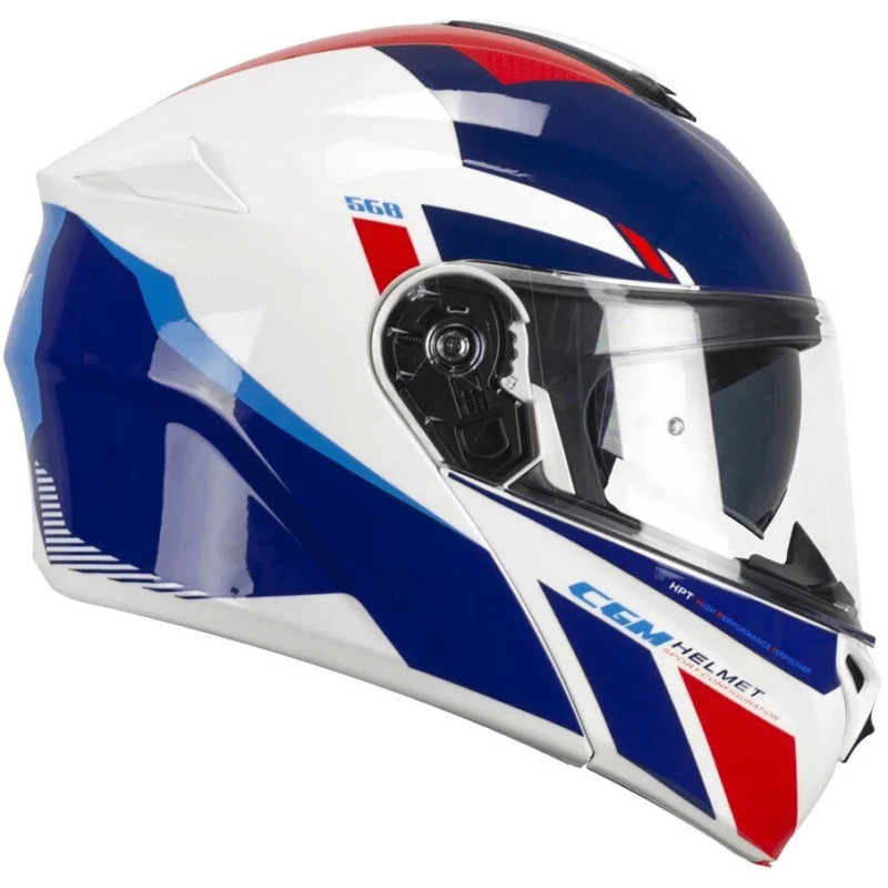 Offerta Speciale CGM 568S BER SPORT Modular Motorcycle Helmet White Blue