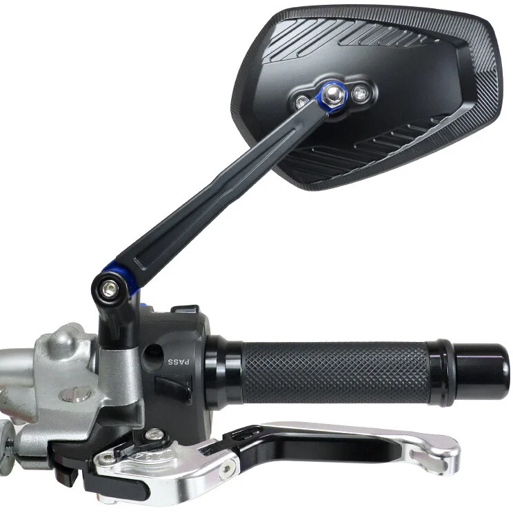 Prezzo Conveniente Chaft DASH Black Blue Motorcycle Mirror Pair