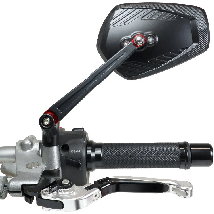 Nuovo Arrivo Chaft DASH Black Red Motorcycle Mirror Pair