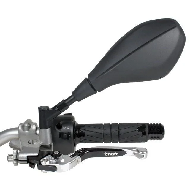 Chaft Homologated Single Motorcycle Rearview Mirror Dune Model Black Nuova Collezione