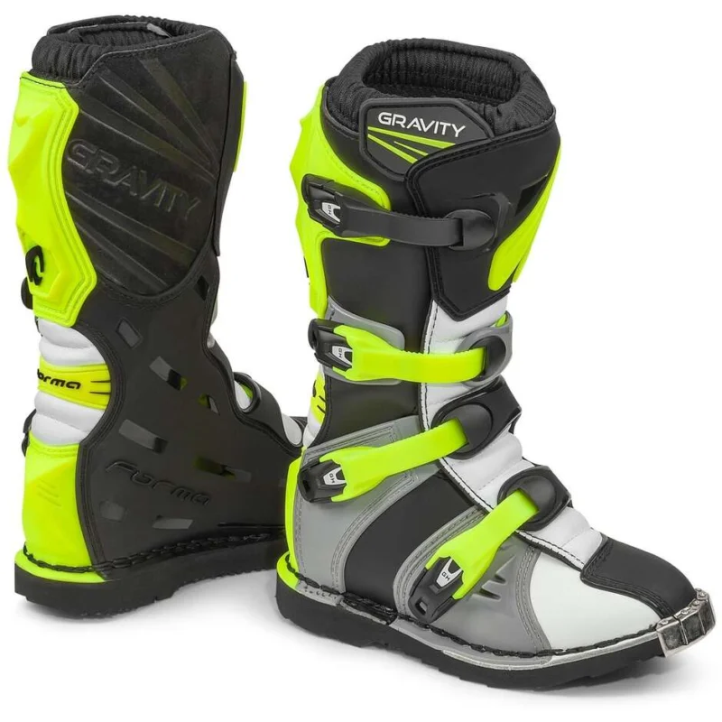 Children's Motorcycle Cross Enduro Boots Forma GRAVITY Gray Fluo Yellow Compra Adesso