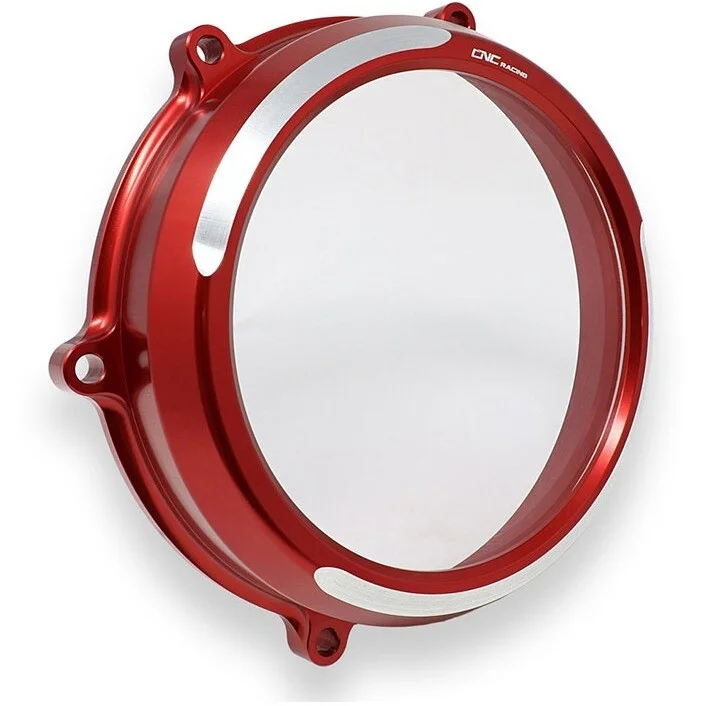 Solo Oggi Clear Oil Clutch Cover Ducati Multistrada V4 & Diavel V4 - BICOLOR CNC Racing Red