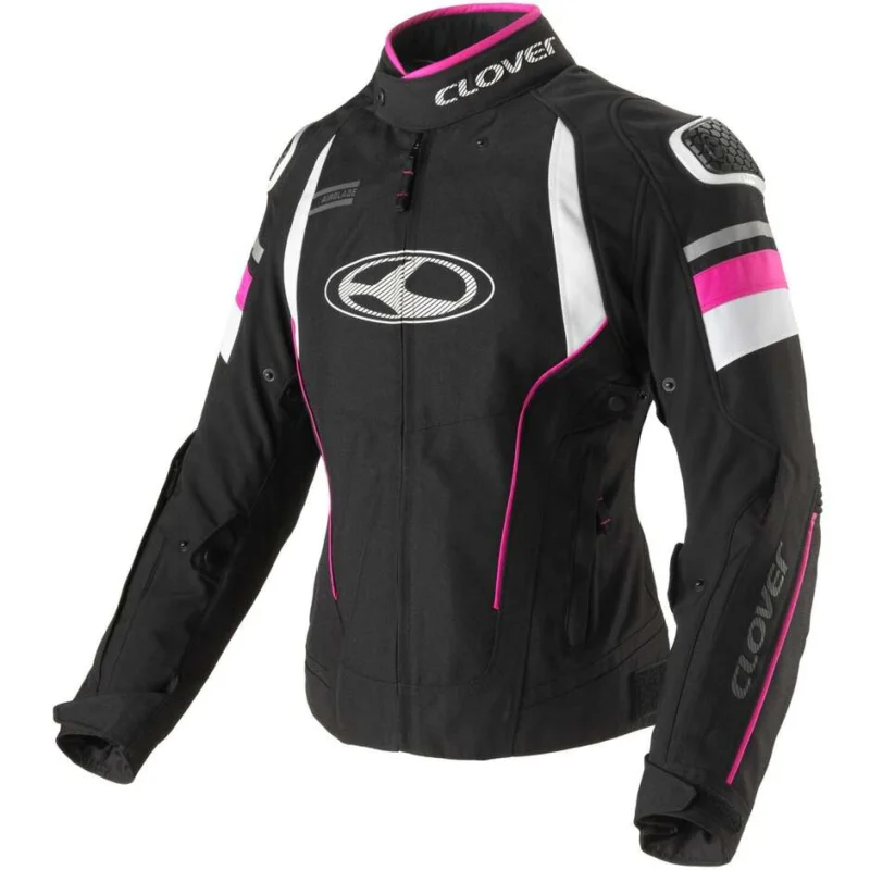 Economico Clover AIRBLADE 5 LADY Women's Motorcycle Jacket Black Fuchsia White