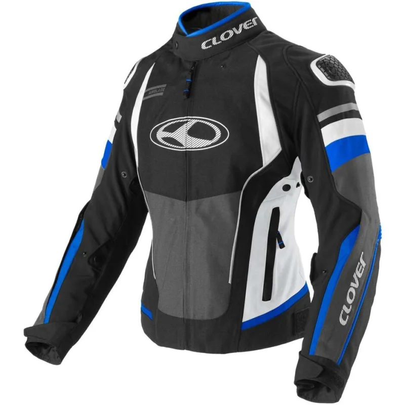 Clover AIRBLADE 5 LADY Women's Motorcycle Jacket Blue White Black Professionale