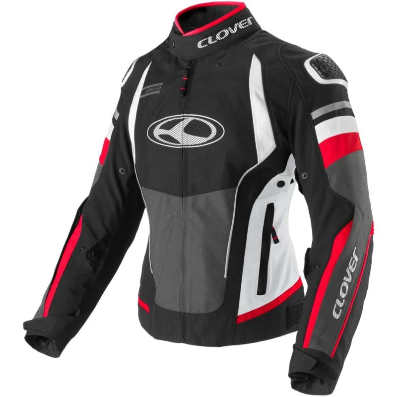 Clover AIRBLADE 5 LADY Women's Motorcycle Jacket White Red Black Solo Oggi