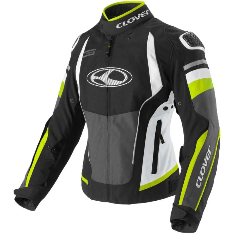Clover AIRBLADE 5 LADY Women's Motorcycle Jacket White Yellow Black Promo Stagionale