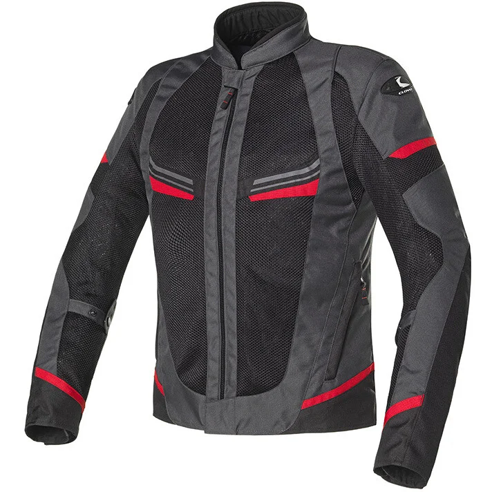 Clover AIRJET 5 MESH SPORT Perforated Motorcycle Jacket Grey Red Di Tendenza