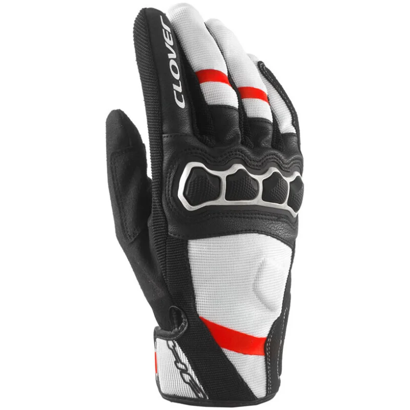 Clover AIRTOUCH 2 Summer Motorcycle Gloves White Red Compra Adesso