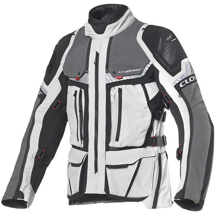 Compra Adesso Clover CROSSOVER 4 WP AIRBAG Motorcycle Jacket Black Grey